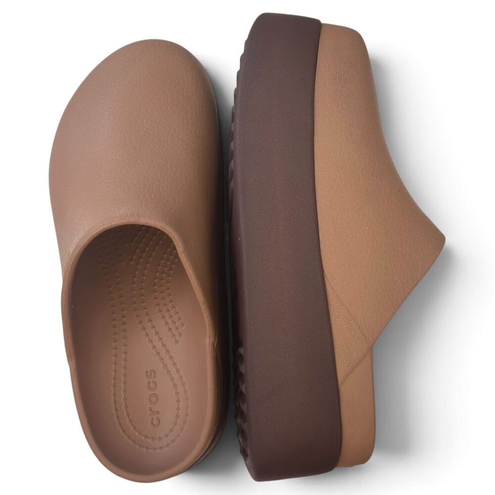 crocs dylan platform clog taupe womens 7 chunky minimalist y2k slip on mule